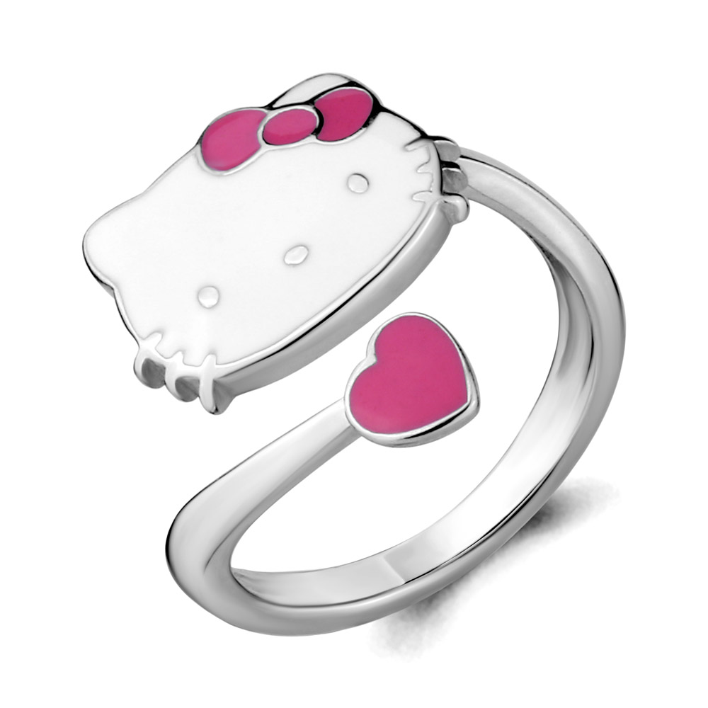 54660 Кольцо из Серебра              с эмалью из коллекции "Hello Kitty"