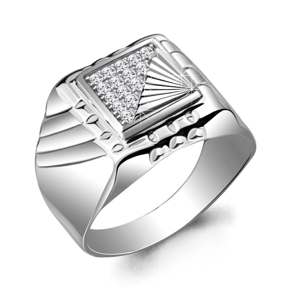 62087А Кольцо из серебра с фианитами
