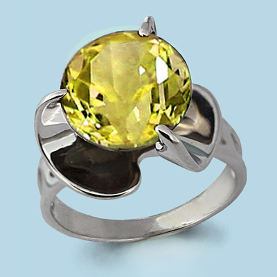 6543011 Кольцо из Золота с кварцем лимонным