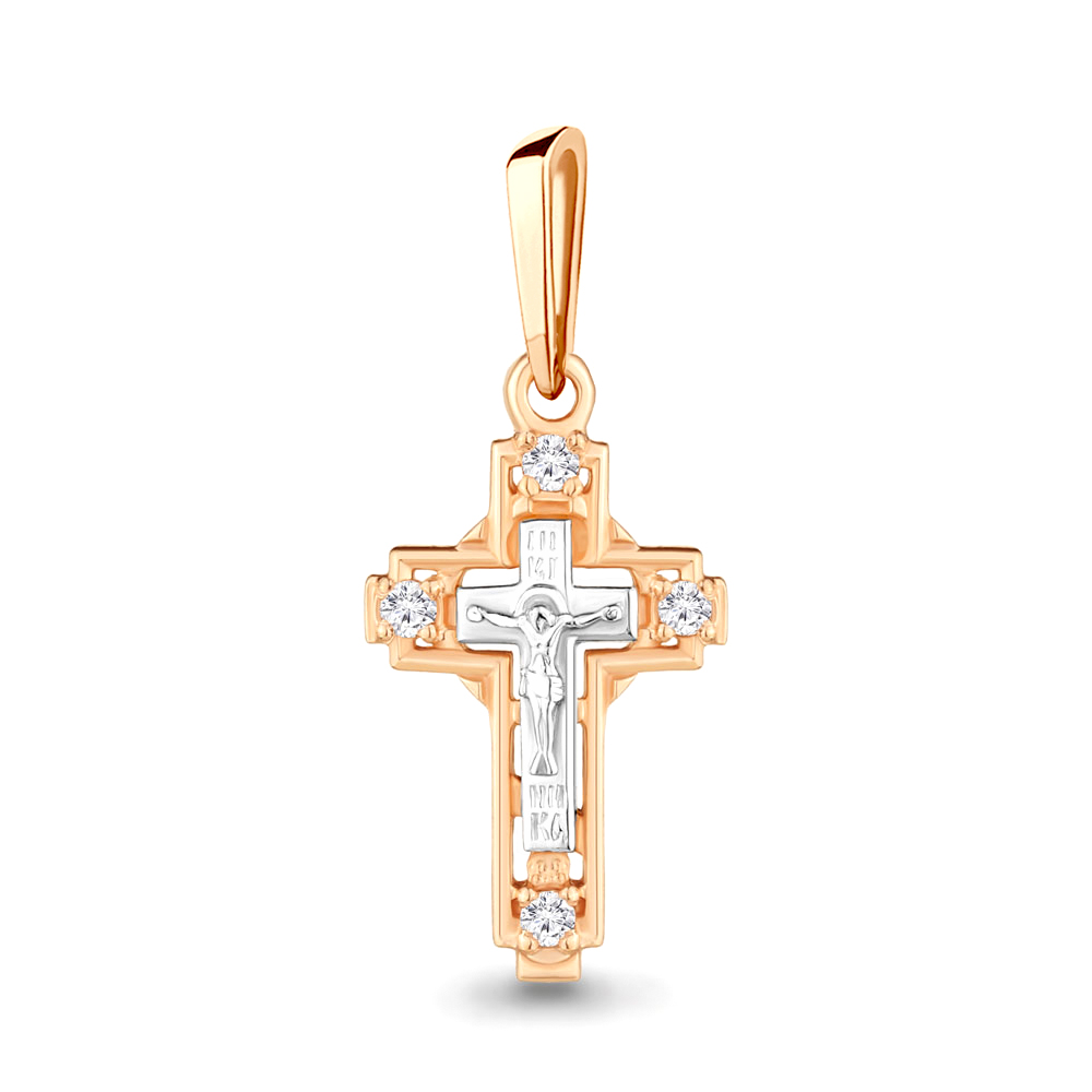 922361к Крест из золота с бриллиантами из коллекции "Мой ангел"
